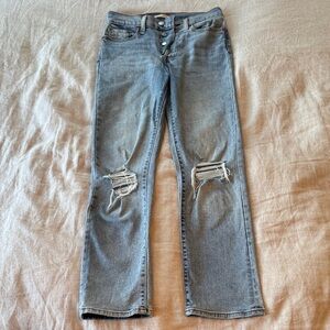 Levi's - Wedgie Straight-  Distressed Jeans